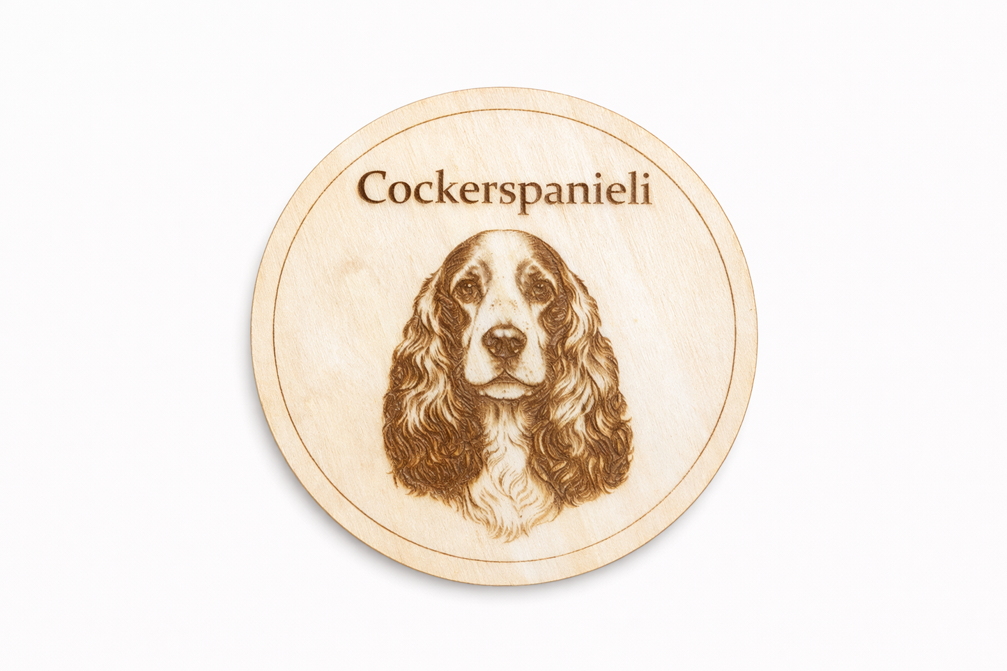 cockerspanieli- Puinen lasinalunen