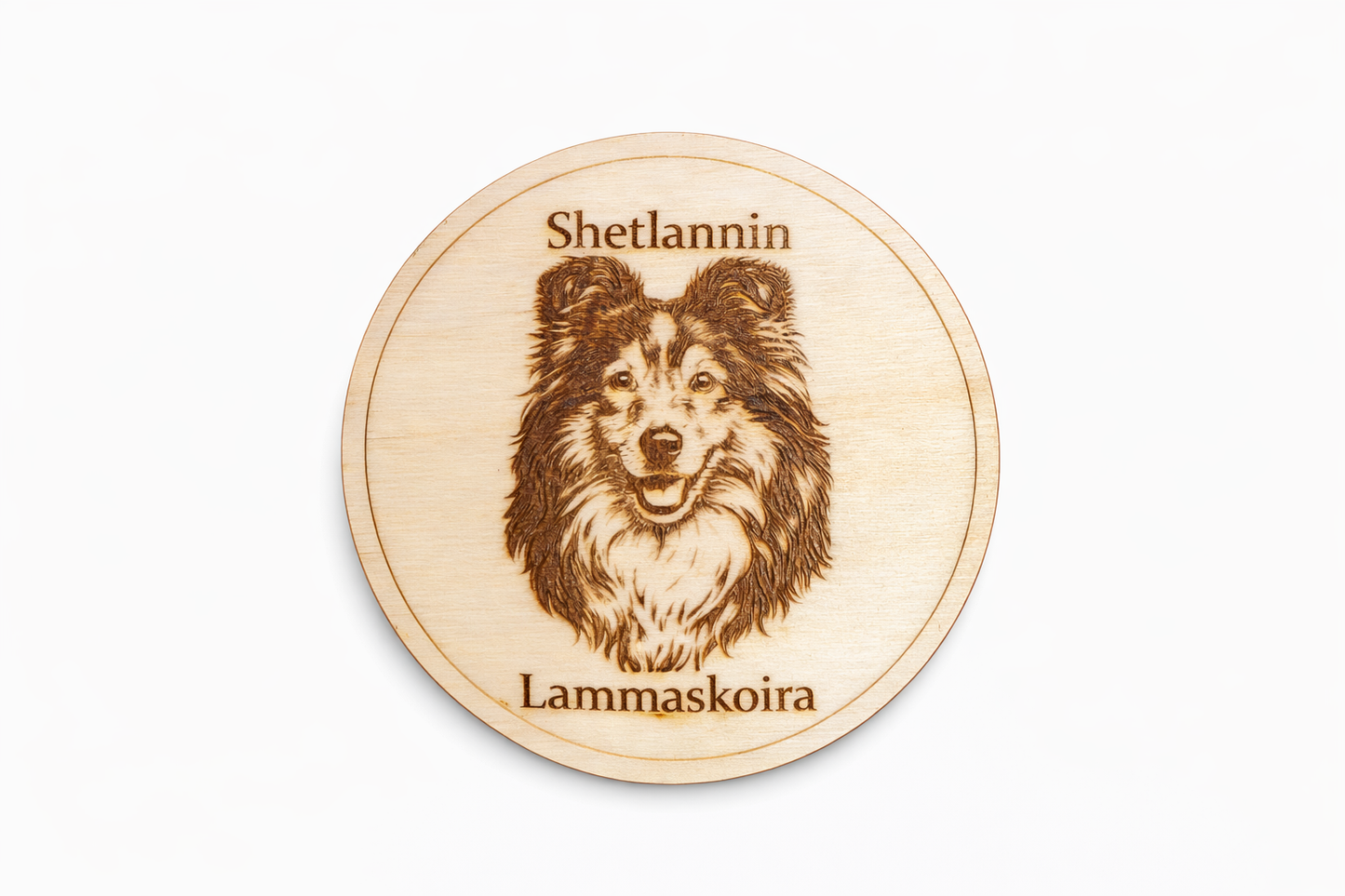 Shetlanninlammaskoira – puinen lasinalunen