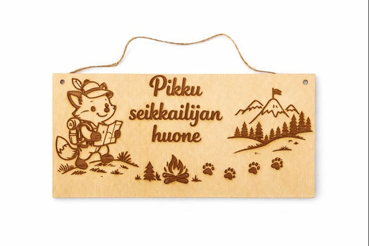 Pikku seikkailijan huone -kyltti