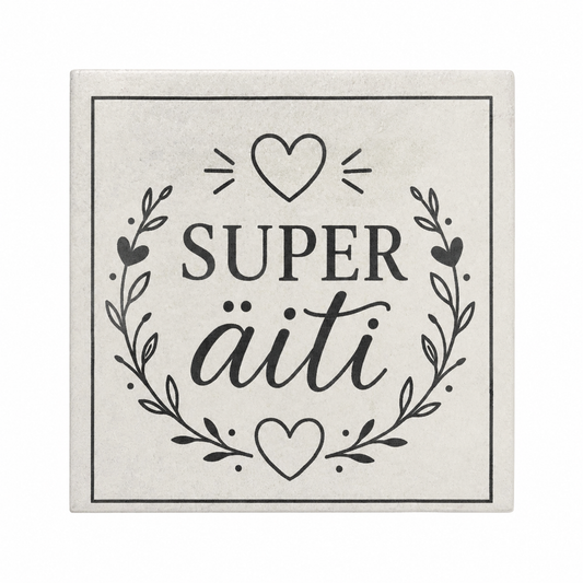 Super äiti- lasinalunen