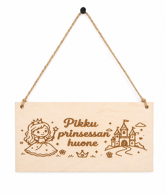 Pikku prinsessan huone -kyltti (200 x 100 mm)