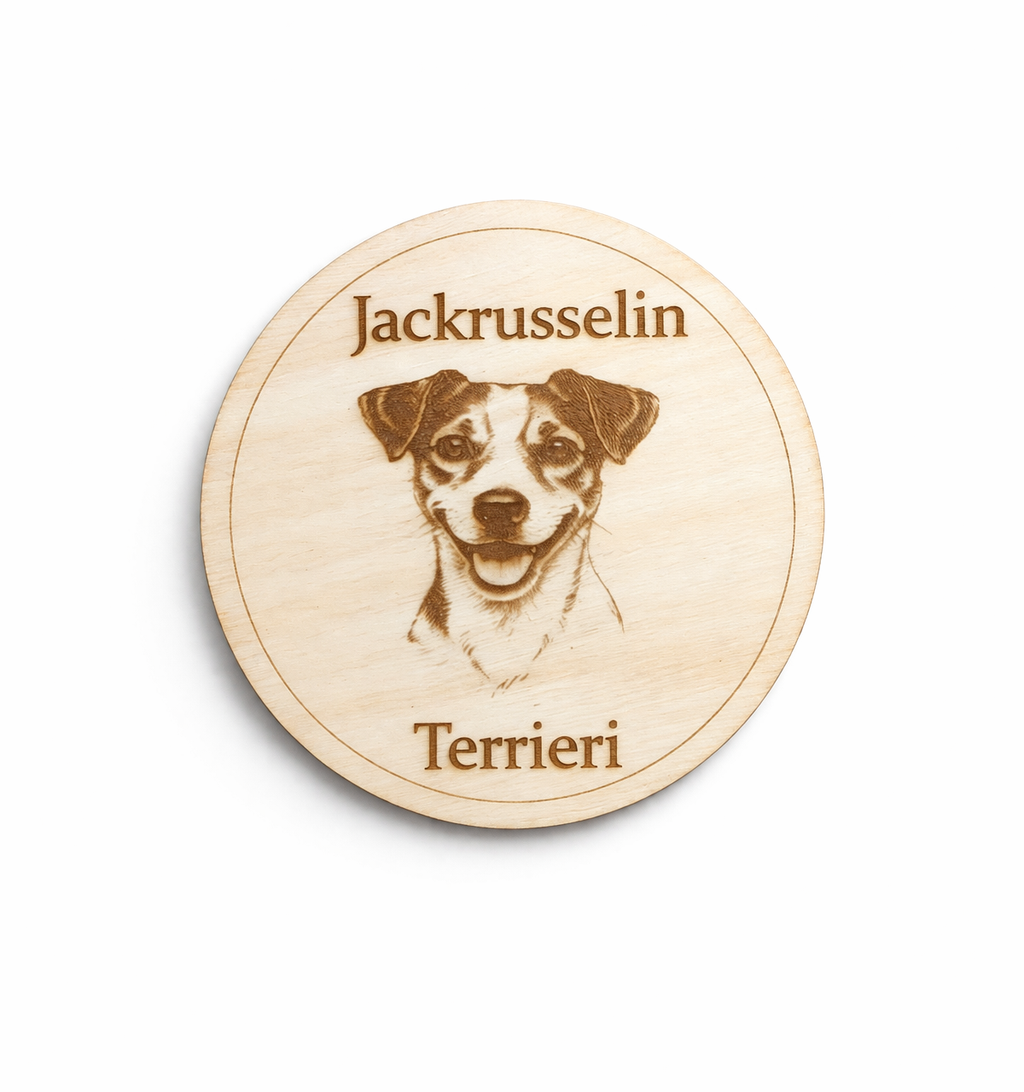 Jackrusselin terrieri- puinen lasinalunen
